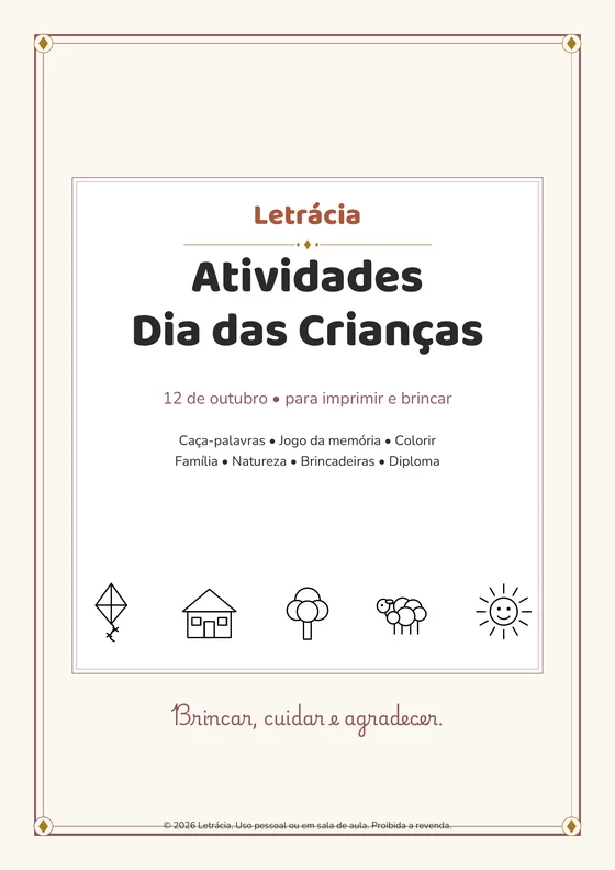 Capa das Atividades Dia das Crianças